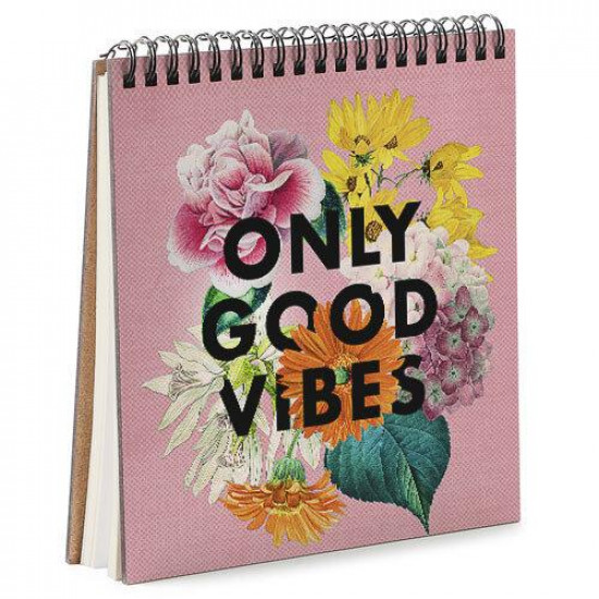  Блокнот Sketchbook Only good vibes квадратный 16,7х18 см (BDK_EX001)