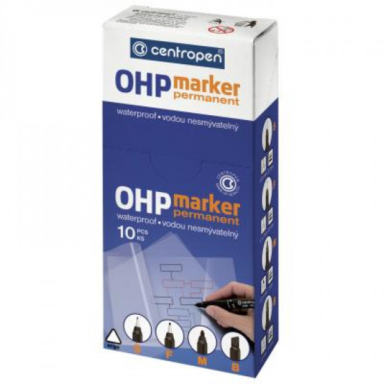 Marker Centropen Permanent OHP 2636 F 0.6 mm red (2636/02)