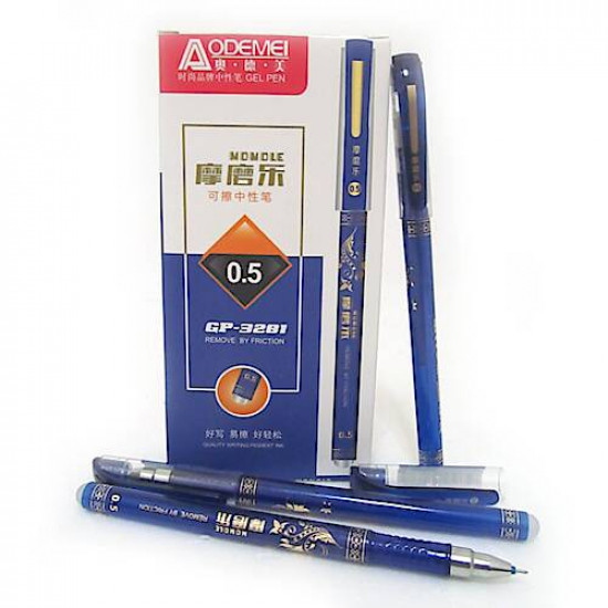 Erasable gel pen 0.5mm, blue 12 pcs. per pack (3281-BL) Аodemei (3281-BL)