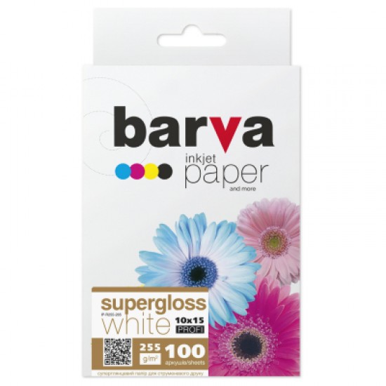 Папір Barva 10x15, 255 g/m2, PROFI, 100арк, supergloss (R255-265)