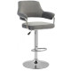 Bar stool Vetro mebel B-91 gray velor chrome