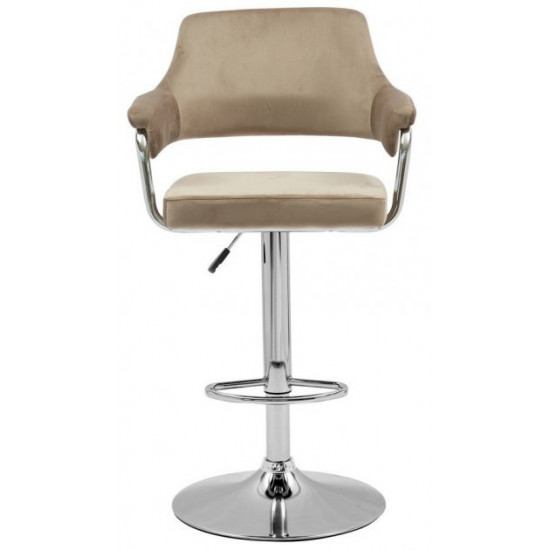 Bar stool Vetro mebel B-91 cappuccino velor chrome