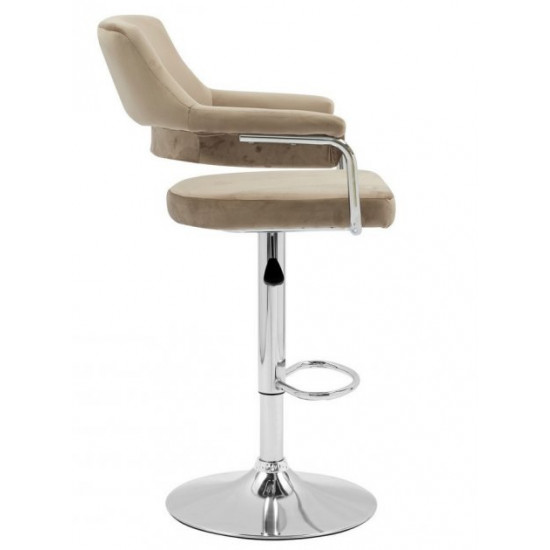 Bar stool Vetro mebel B-91 cappuccino velor chrome