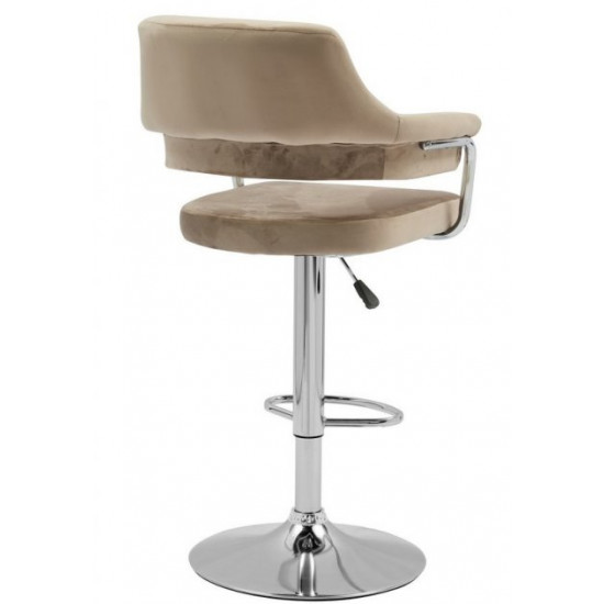 Bar stool Vetro mebel B-91 cappuccino velor chrome