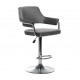 Bar stool Vetro mebel B-91 gray velor chrome