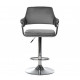 Bar stool Vetro mebel B-91 gray velor chrome