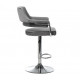 Bar stool Vetro mebel B-91 gray velor chrome