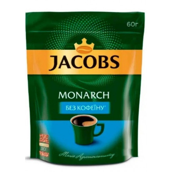 Jacobs Monarch decaffeinated instant coffee 60 g soft pack