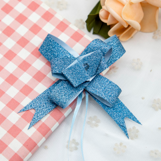 Bow tie for gift wrapping Lesko 18 mm Blue