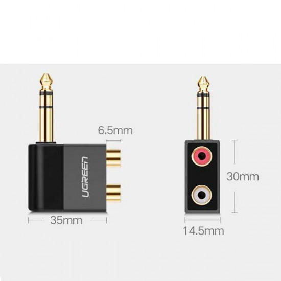 Adapter Ugreen 6.35 mm to 2RCA audio adapter Black (AV147)