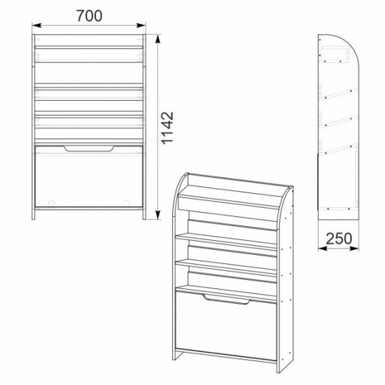 Shoe cabinet TO-14 Companit Beech