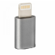  Переходник с Micro USB мама на Iphone lightning папа, хром