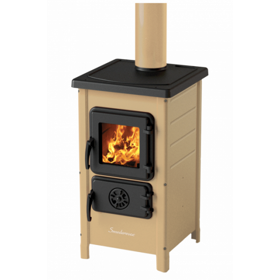 Cast iron stove - fireplace MBS HAPPY cream