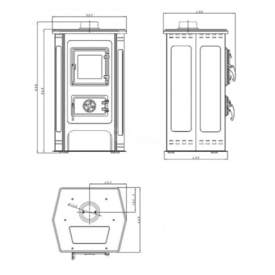 Cast iron stove - fireplace MBS Hit red