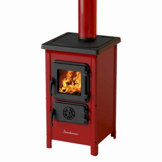 Cast iron stove - fireplace MBS HAPPY red