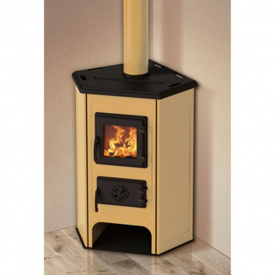 Cast iron stove - fireplace MBS CORNER cream