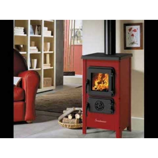 Cast iron stove - fireplace MBS HAPPY red