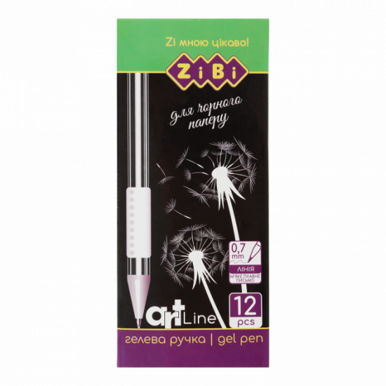 Gel pen BLACK PAPER, white, ART Line (ZB.2208-12)