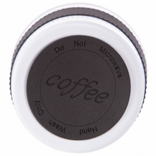 Термокухоль Zelart Coffee Cup 181FQ об'єм 400 мл White-Black