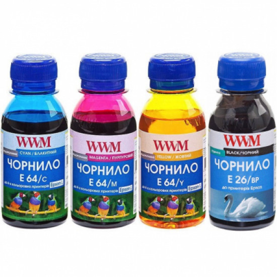 Ink WWM Epson L605/L4150/L1455, 4x100g BP/C/M/Y (E26/64SET4-2)