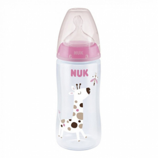  Бутылочка для кормления Nuk First Choice Plus Жираф 300 мл Розовая (3952395)