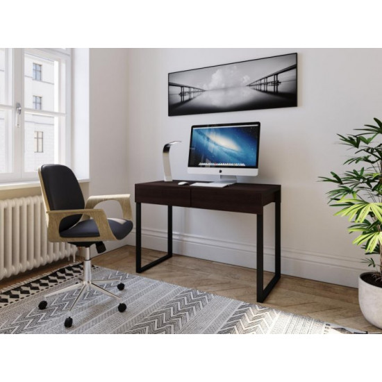 Computer desk in loft style with two wenge drawers W1100*H760*D536