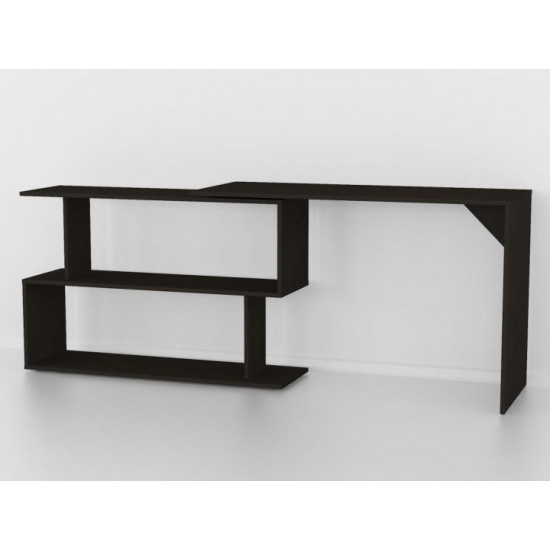 Desk transformable rotating corner straight with wenge shelves W1200*H766*D500