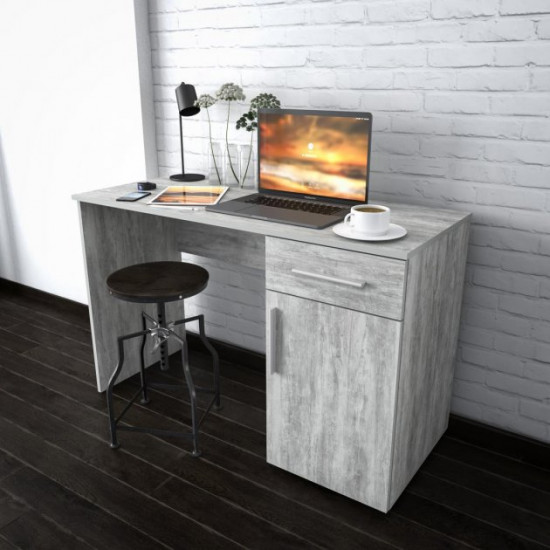 Desk with cabinet on the right concrete W1200*H760*D500