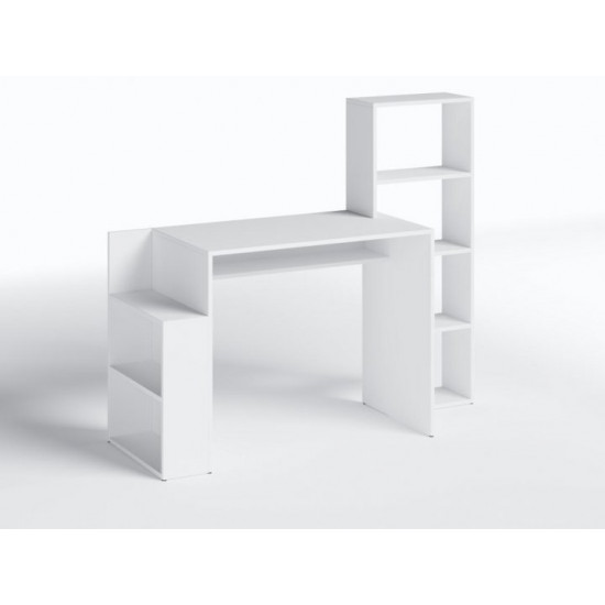 School desk with shelves for books and shelving, white W1450*H1220*D500