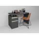 Computer desk with stand Intarsio Kubik Anthracite / Klondike Oak left