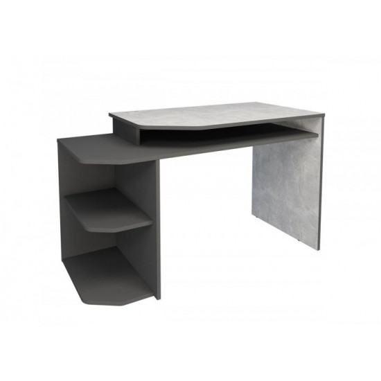 Computer desk with shelves Intarsio Woort Industrial / Anthracite left