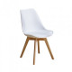 Dining chair with soft cushion Mix furniture Teide legs beech, white