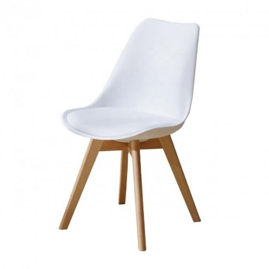 Dining chair with soft cushion Mix furniture Teide legs beech, white