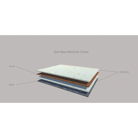 Mattress topper elMatro Gut Haus Wool Air Cocos 180x200 D15