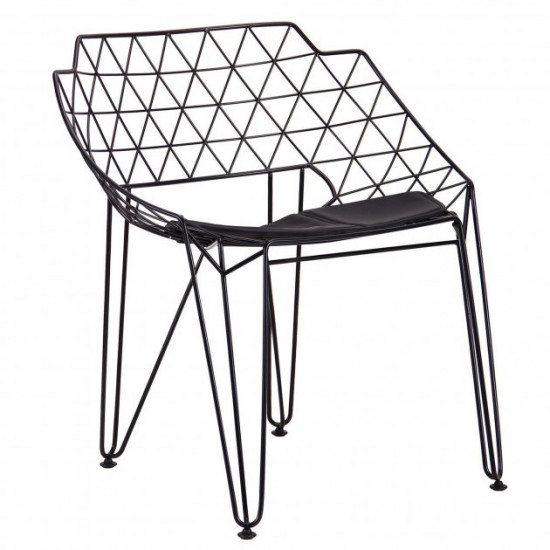 Kiwi chair black (separate upholstered seat/steel) (520730)