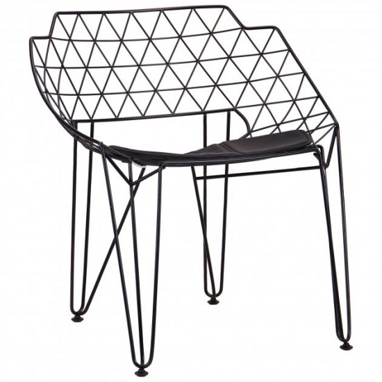 Kiwi chair black (separate upholstered seat/steel) (520730)