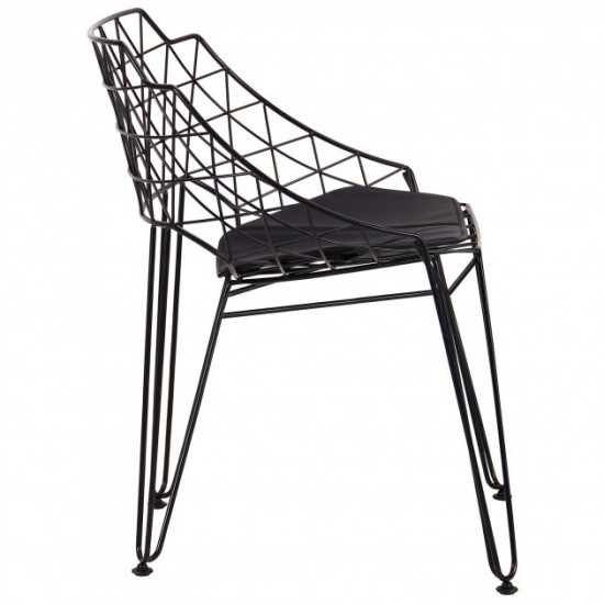 Kiwi chair black (separate upholstered seat/steel) (520730)