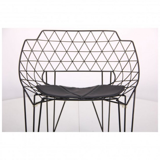 Kiwi chair black (separate upholstered seat/steel) (520730)