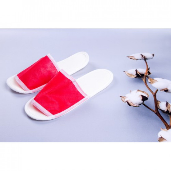 Disposable non-woven slippers for hotels (100 pairs) 29 cm Luxyart Red (2000001118078)