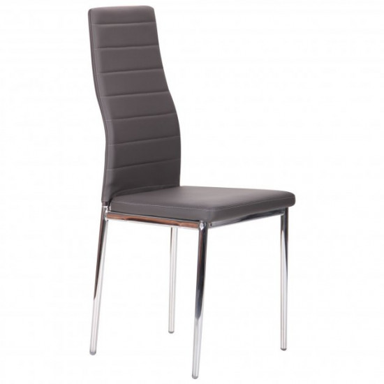 Chair AMF Sicily chrome/gray (upholstered/steel/leatherette Naples) (210353)