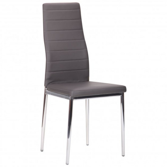 Chair AMF Sicily chrome/gray (upholstered/steel/leatherette Naples) (210353)