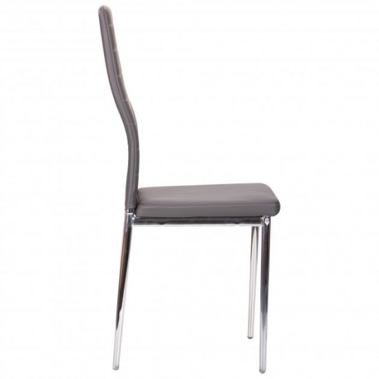 Chair AMF Sicily chrome/gray (upholstered/steel/leatherette Naples) (210353)