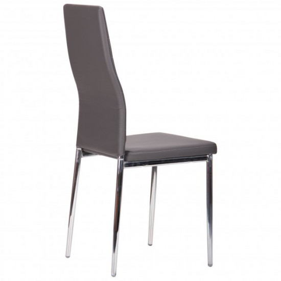 Chair AMF Sicily chrome/gray (upholstered/steel/leatherette Naples) (210353)