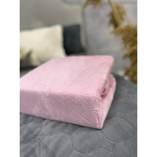 Velor mattress cover Cappone 180x200 cm Pink