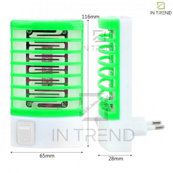 Лампа від комарів Night Lamp Біло Зелена антимоскітна електрична пастка від мережі