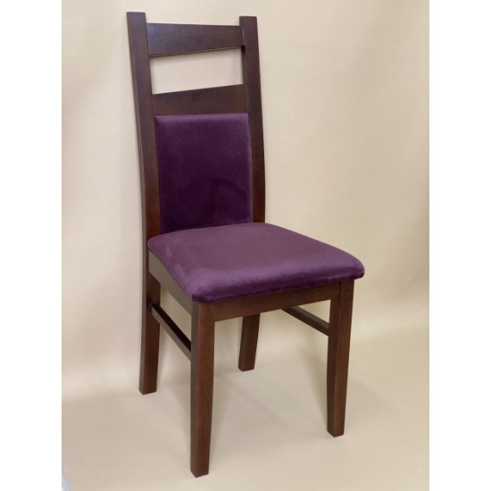 Wooden dining chair ZHUR-29 Skif walnut / Leonis Bordeaux