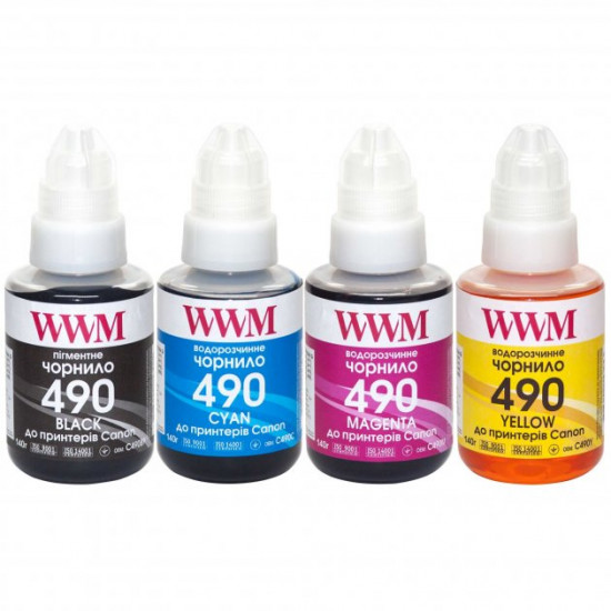 Ink for Canon PIXMA G3010 WWM 4x140g C490SET4