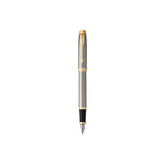 Fountain pen Parker IM Brushed Metal brass Silver with gold plated (22 211)