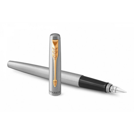 Parker Jotter fountain pen steel Silver with gold plated (16 012)