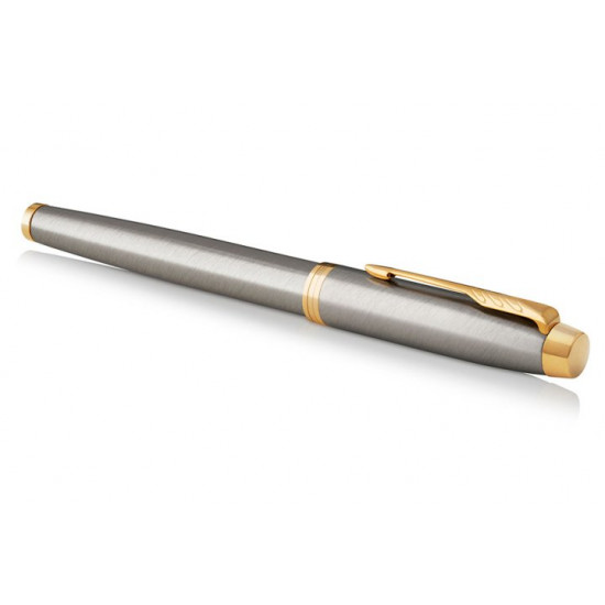 Fountain pen Parker IM Brushed Metal brass Silver with gold plated (22 211)